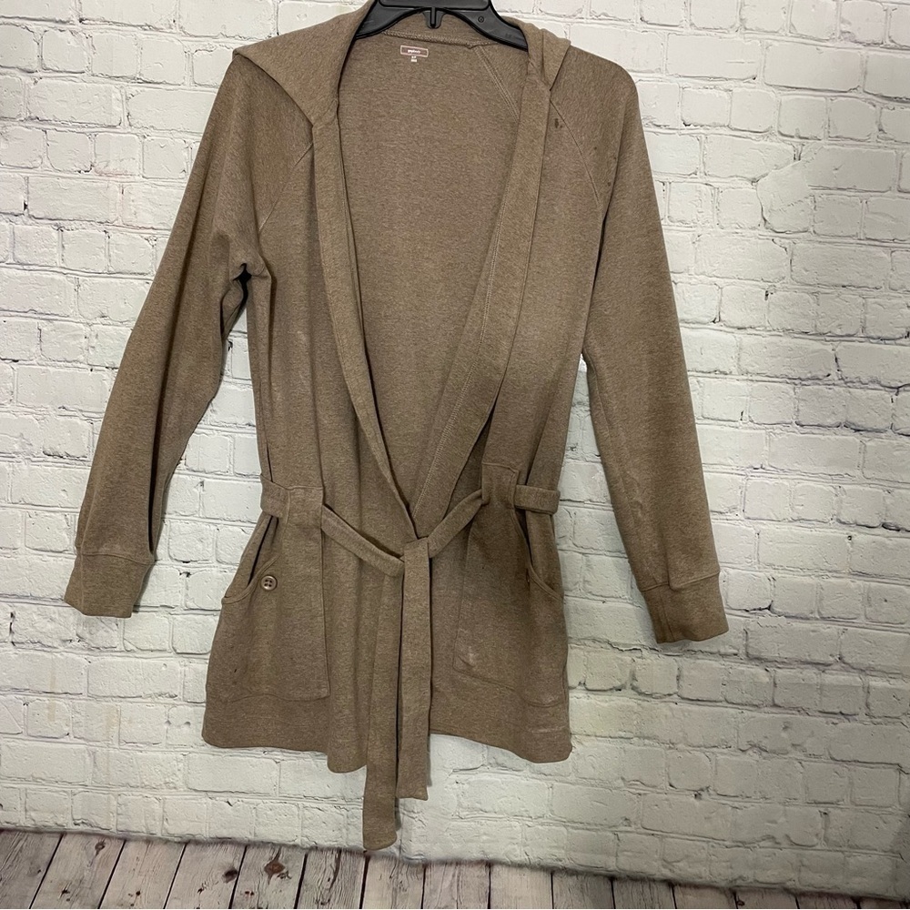 Gap Body Khaki Long Sleeve Bath Robe Size Small - Picture 3 of 9
